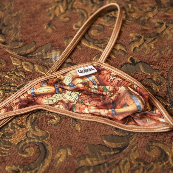 Mens Pirate Map Print Side Gsting Handmade - Picture 4 of 5